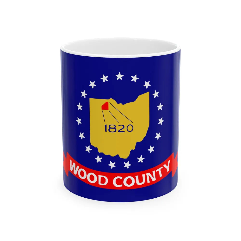 Flag of Wood County Ohio (United States) White Coffee Mug 11oz - Go Mug Yourself