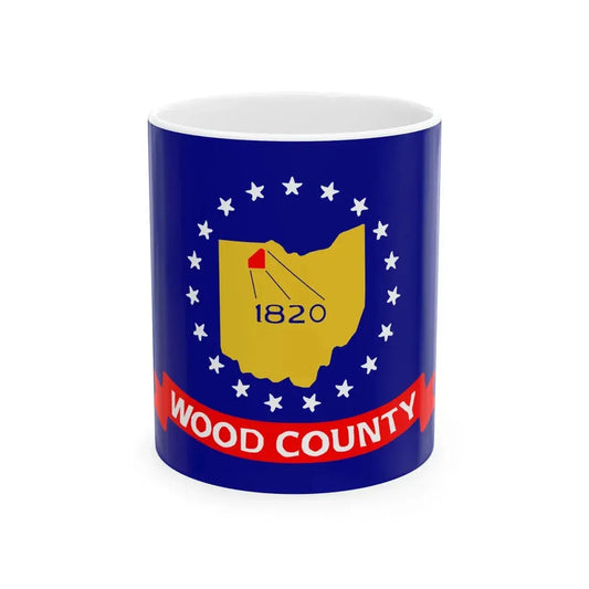 Flag of Wood County Ohio (United States) White Coffee Mug 11oz - Go Mug Yourself