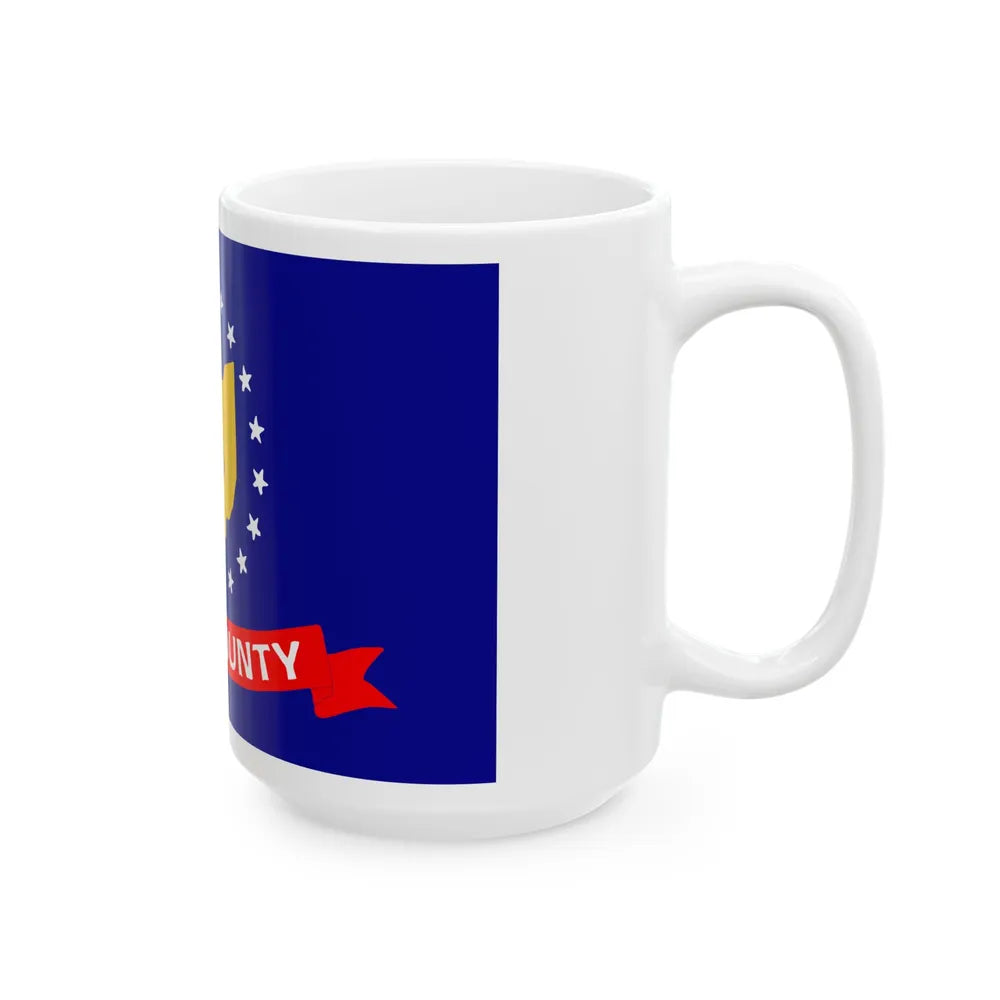 Flag of Wood County Ohio (United States) White Coffee Mug - Go Mug Yourself