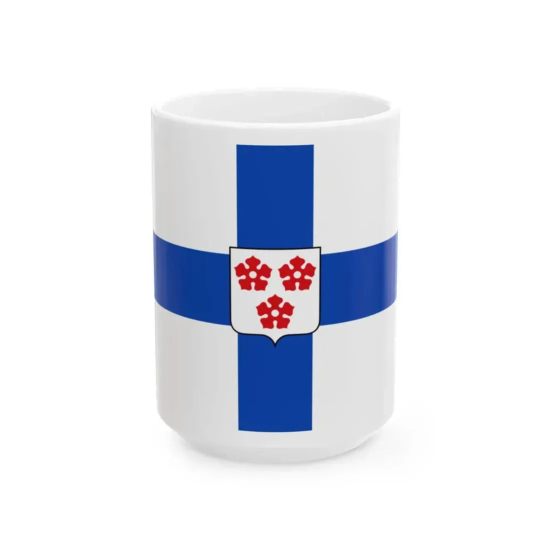 Flag of Wortegem-Petegem (Belgium) White Coffee Mug 15oz - Go Mug Yourself