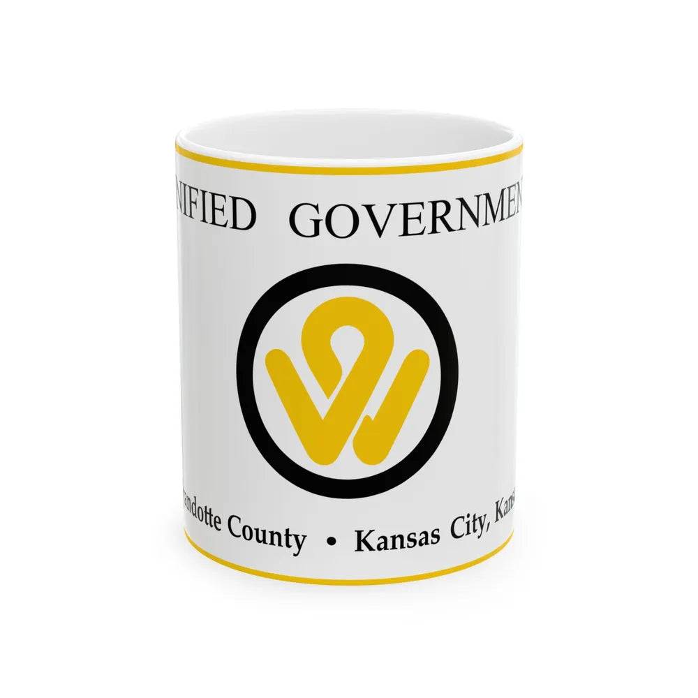 Flag of Wyandotte County Kansas (United States) White Coffee Mug 11oz - Go Mug Yourself