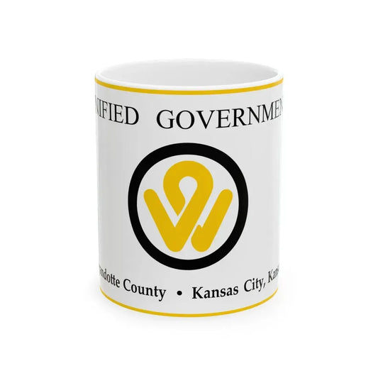 Flag of Wyandotte County Kansas (United States) White Coffee Mug 11oz - Go Mug Yourself