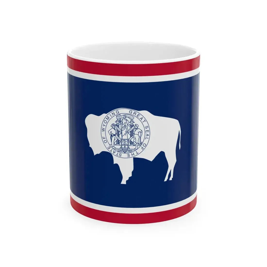 Flag of Wyoming 3-2 (United States) White Coffee Mug 11oz - Go Mug Yourself