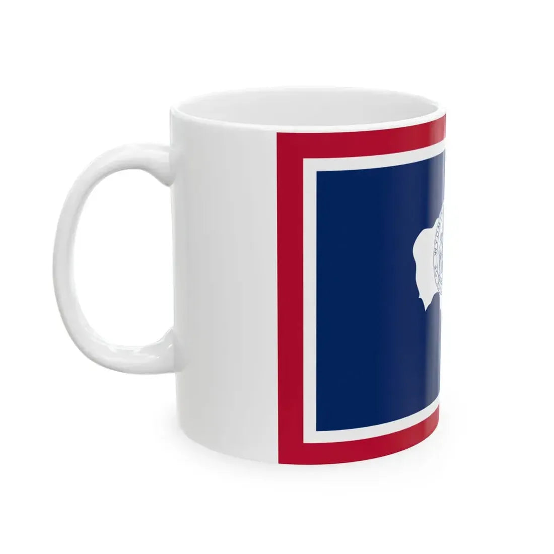 Flag of Wyoming 3-2 (United States) White Coffee Mug - Go Mug Yourself
