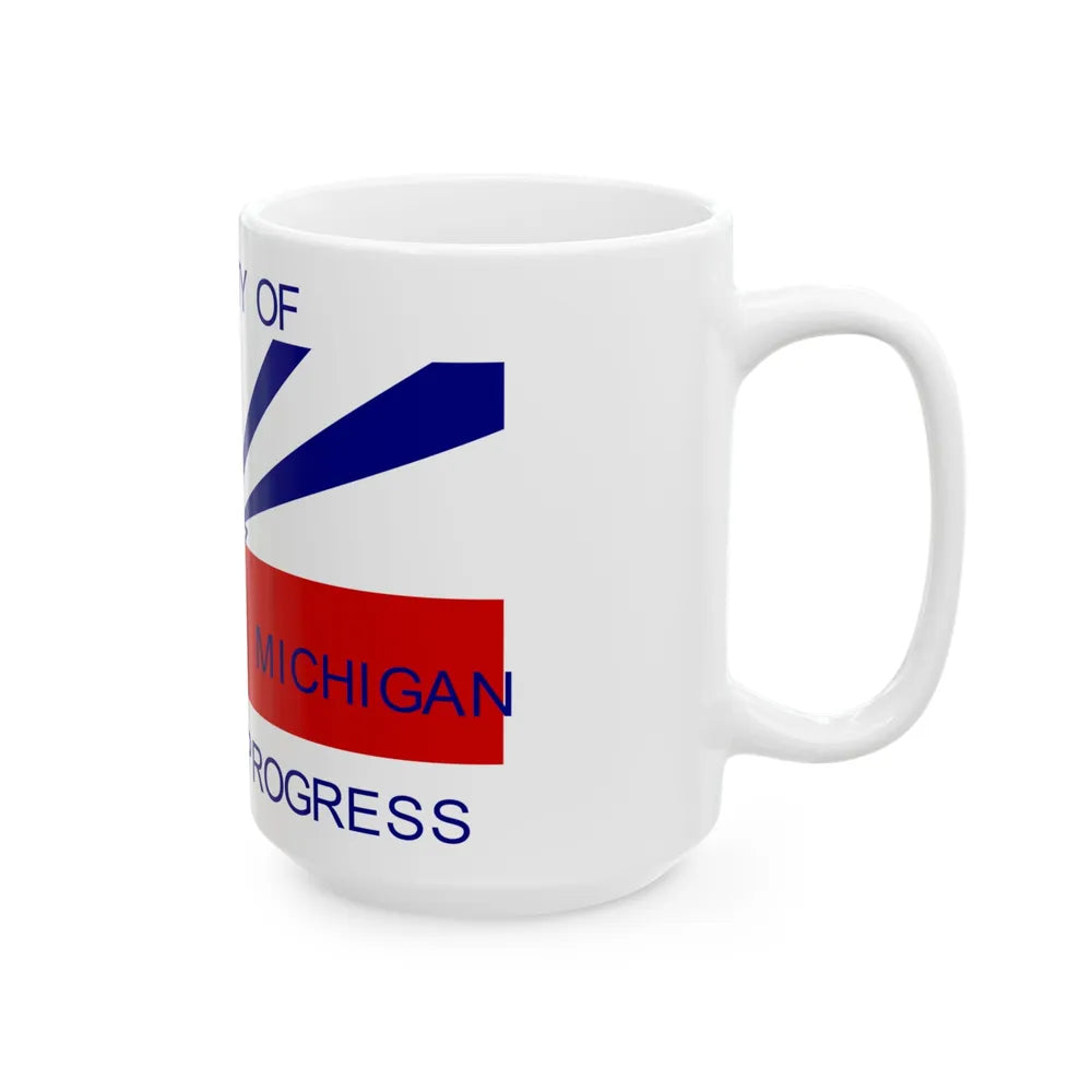 Flag of Wyoming Michigan (United States) White Coffee Mug - Go Mug Yourself