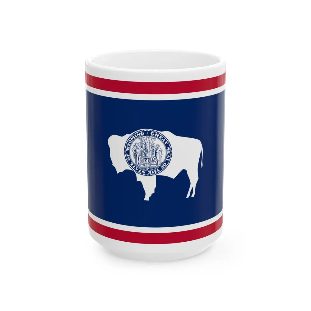 Flag of Wyoming (United States) White Coffee Mug 15oz - Go Mug Yourself