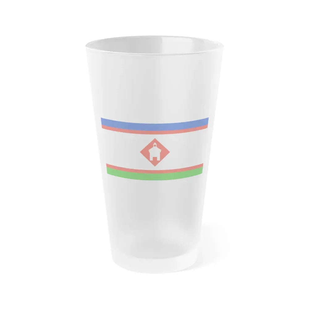 Flag of Yakutsk Russia - Frosted Pint Glass 16oz 16oz Frosted - Go Mug Yourself