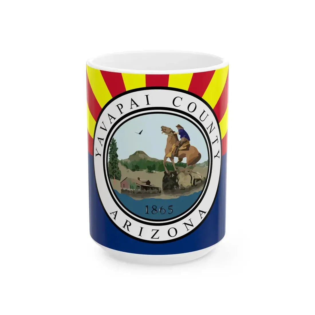 Flag of Yavapai County Arizona (United States) White Coffee Mug 15oz - Go Mug Yourself