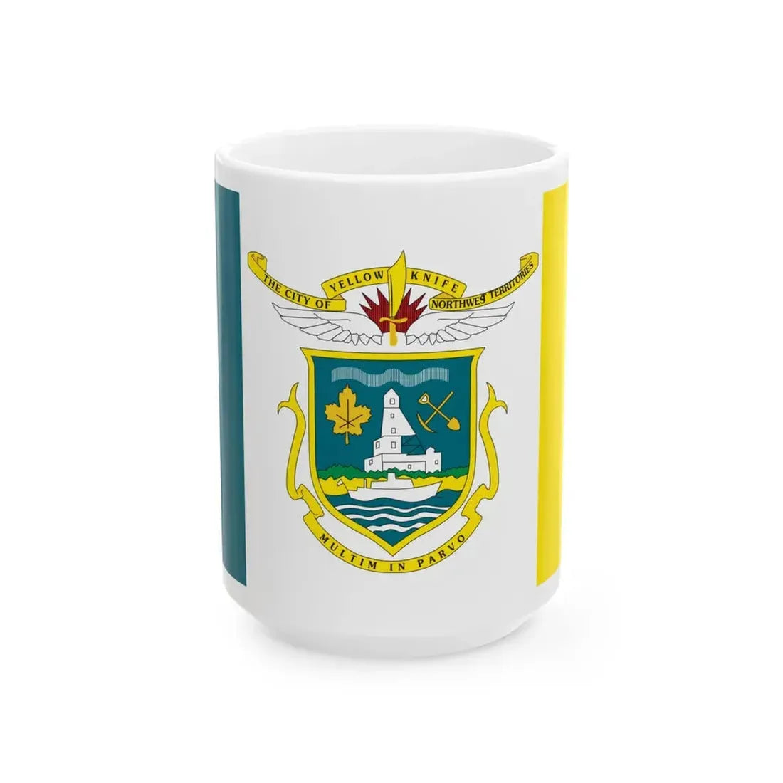 Flag of Yellowknife NWT Canada - White Coffee Mug 15oz - Go Mug Yourself