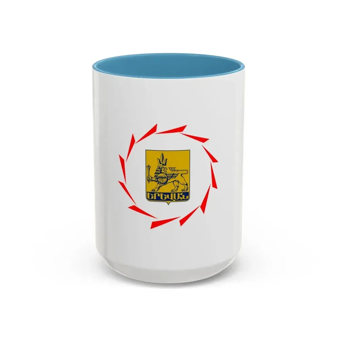 Flag of Yerevan Armenia - Accent Coffee Mug 15oz Light Blue - Go Mug Yourself
