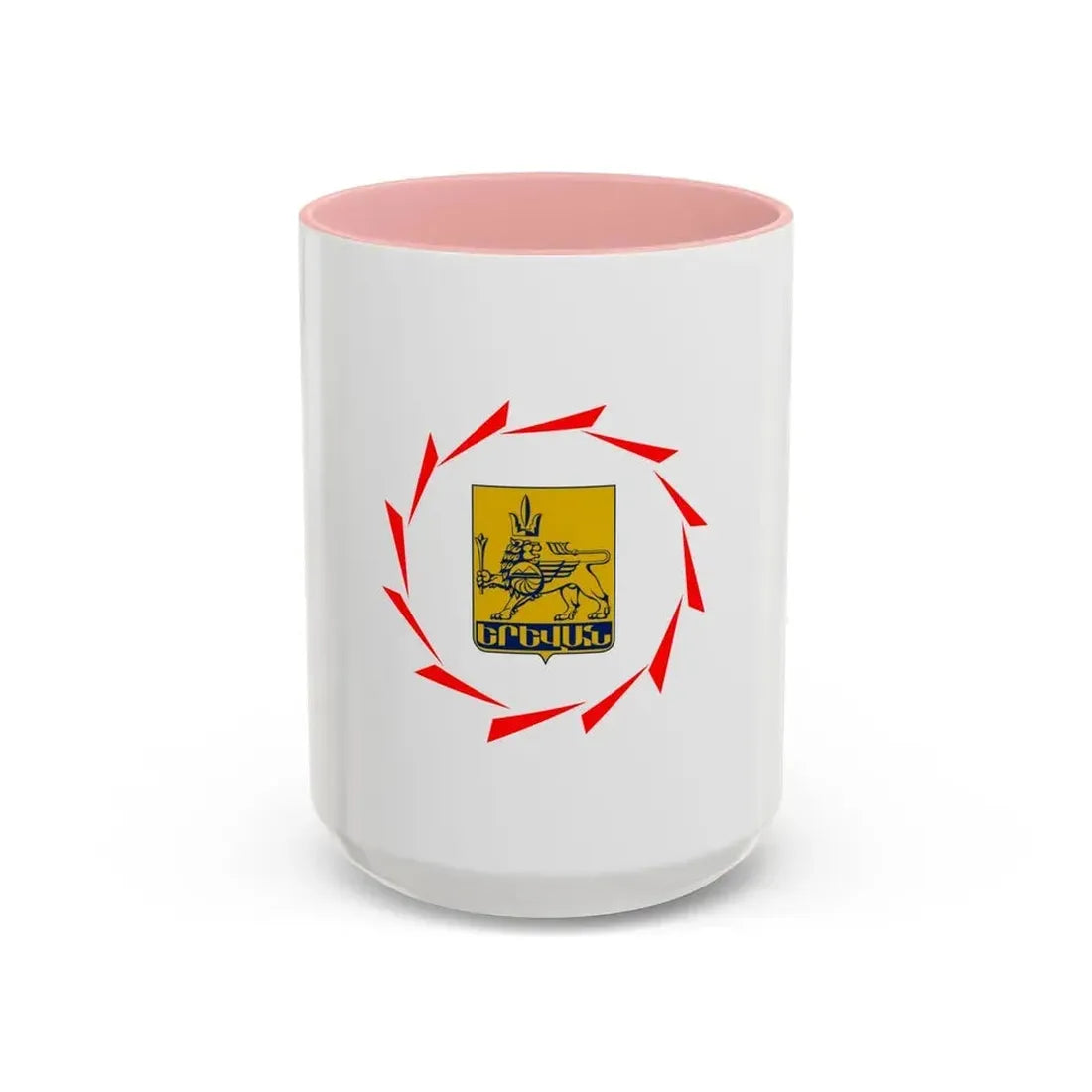 Flag of Yerevan Armenia - Accent Coffee Mug 15oz Pink - Go Mug Yourself