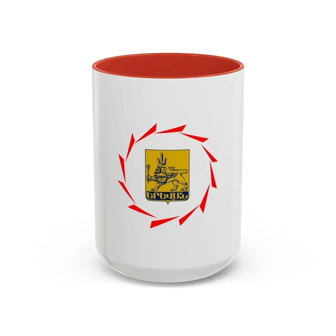 Flag of Yerevan Armenia - Accent Coffee Mug 15oz Red - Go Mug Yourself
