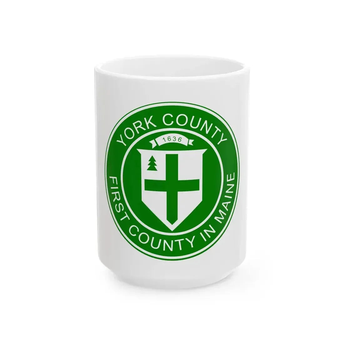 Flag of York County Maine (United States) White Coffee Mug 15oz - Go Mug Yourself