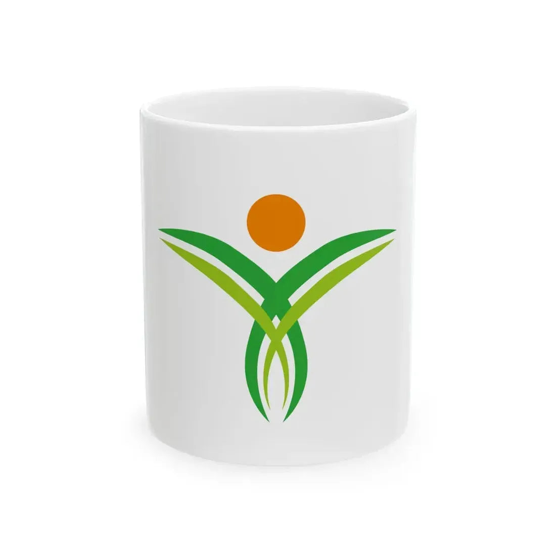 Flag of Yufu Oita no text (Japan) White Coffee Mug 11oz - Go Mug Yourself
