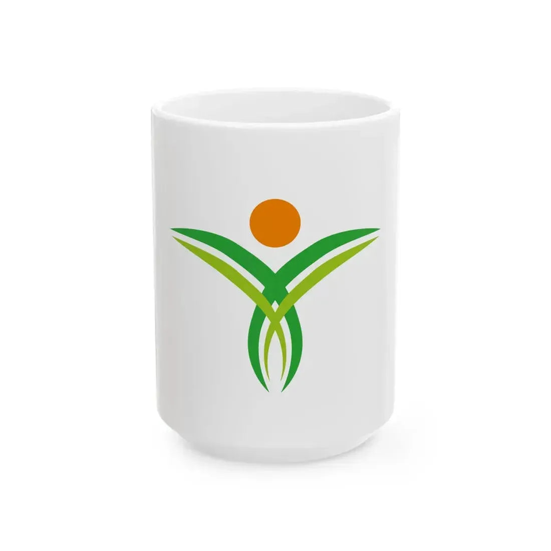 Flag of Yufu Oita no text (Japan) White Coffee Mug 15oz - Go Mug Yourself