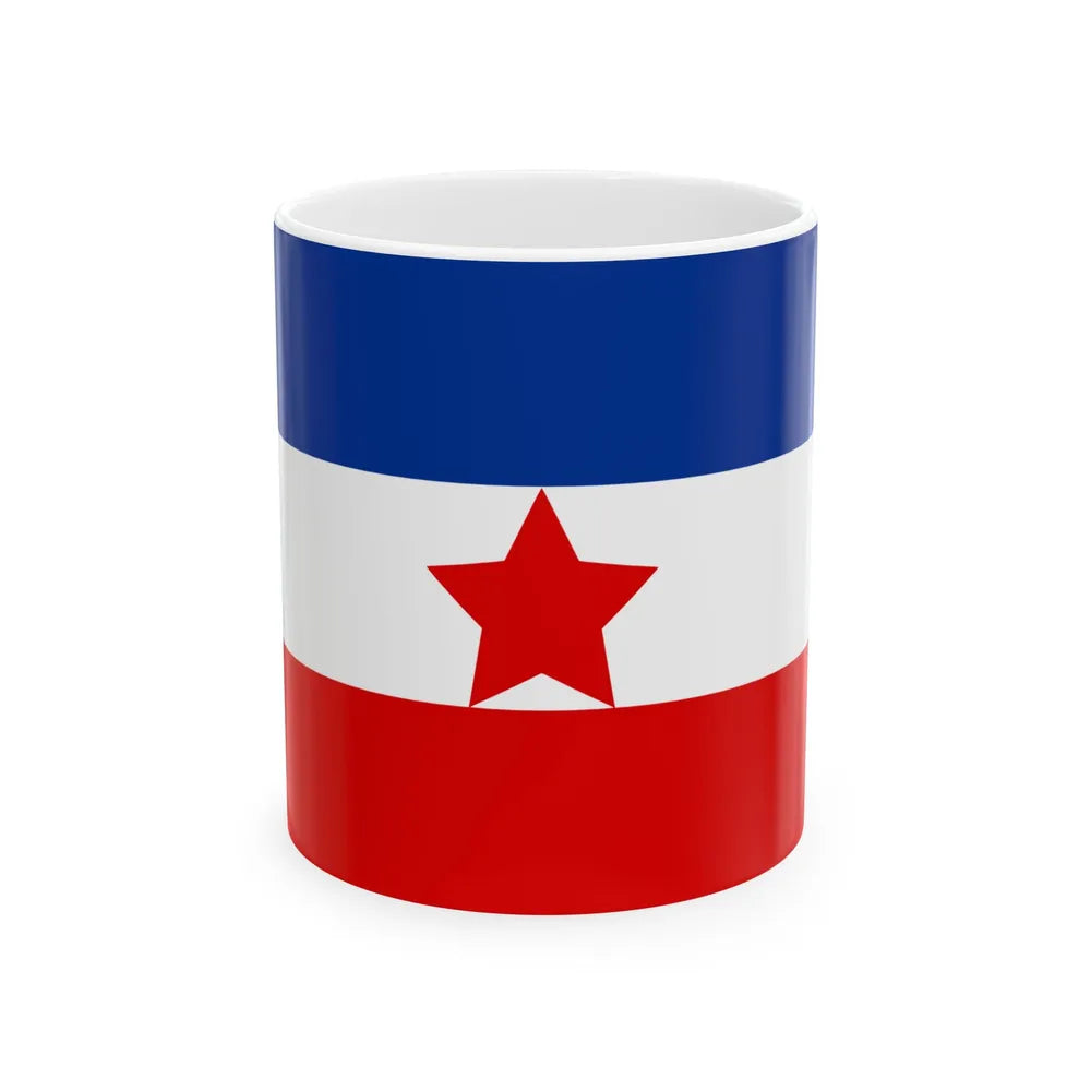 Flag of Yugoslavia 1943-1946 3-5 (Bosnia and Herzegovina) White Coffee Mug 11oz - Go Mug Yourself