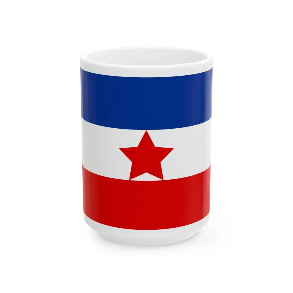 Flag of Yugoslavia 1943-1946 3-5 (Bosnia and Herzegovina) White Coffee Mug 15oz - Go Mug Yourself