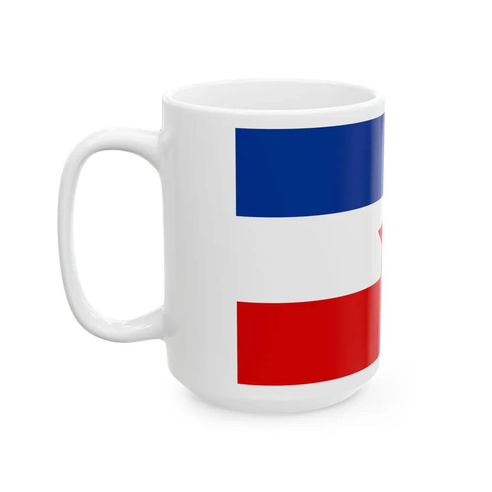 Flag of Yugoslavia 1943-1946 3-5 (Bosnia and Herzegovina) White Coffee Mug - Go Mug Yourself