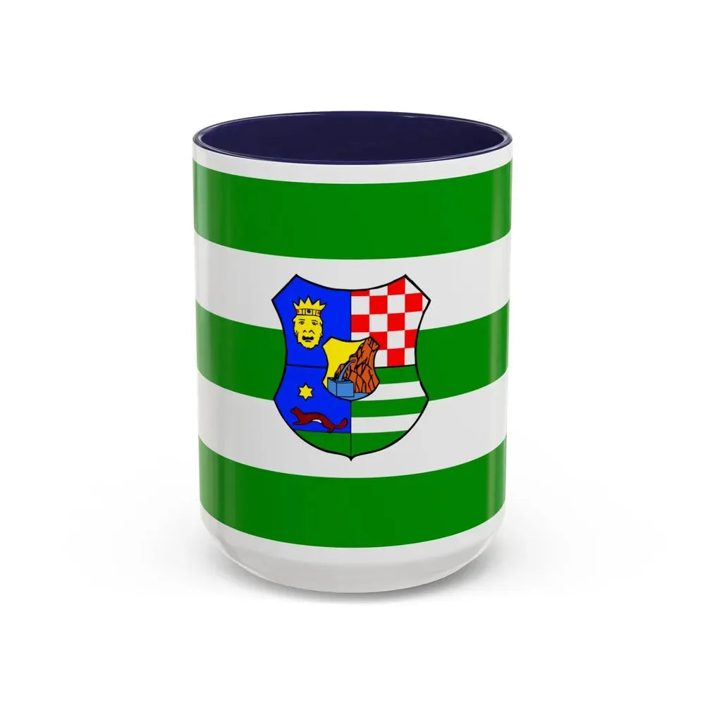 Flag of Zagreb County Croatia - Accent Coffee Mug 15oz Navy - Go Mug Yourself