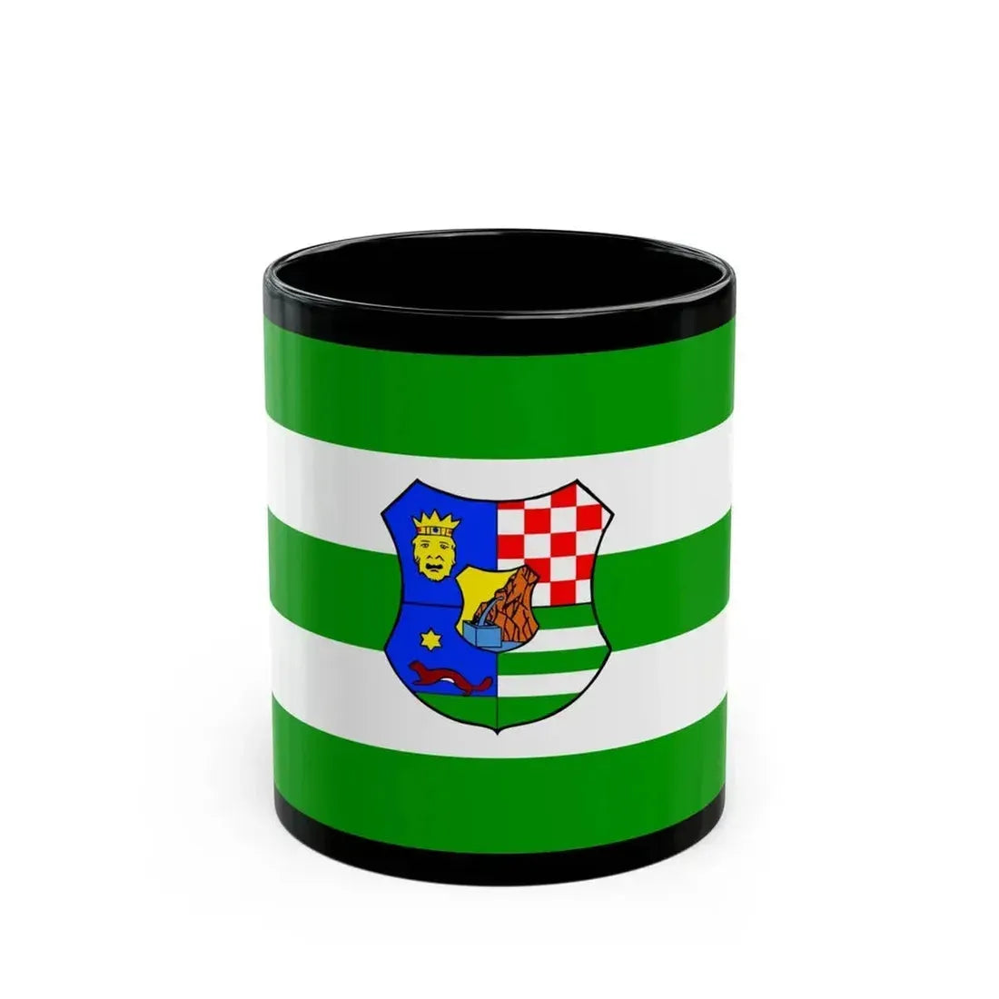 Flag of Zagreb County Croatia - Black Coffee Mug 11oz - Go Mug Yourself