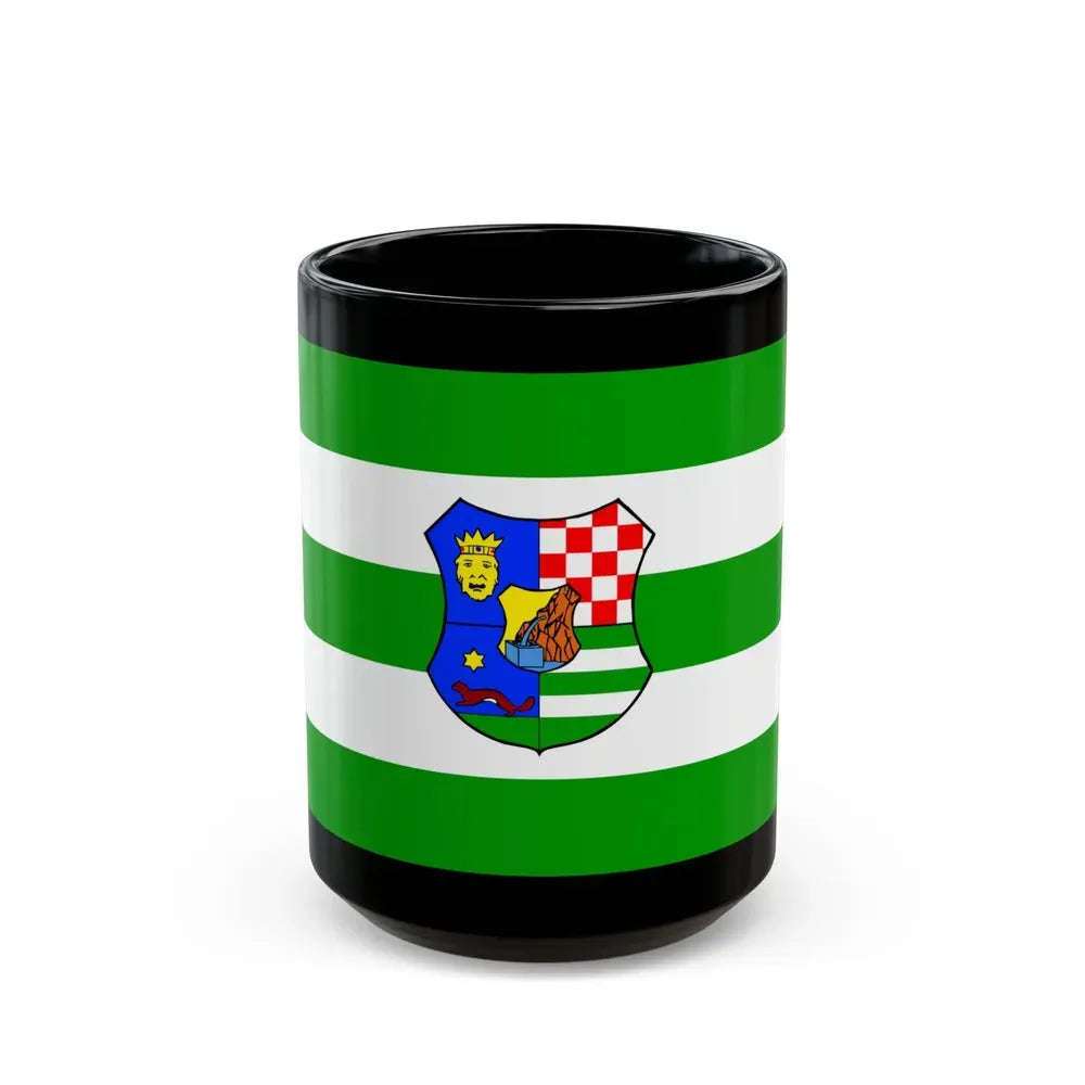 Flag of Zagreb County Croatia - Black Coffee Mug 15oz - Go Mug Yourself