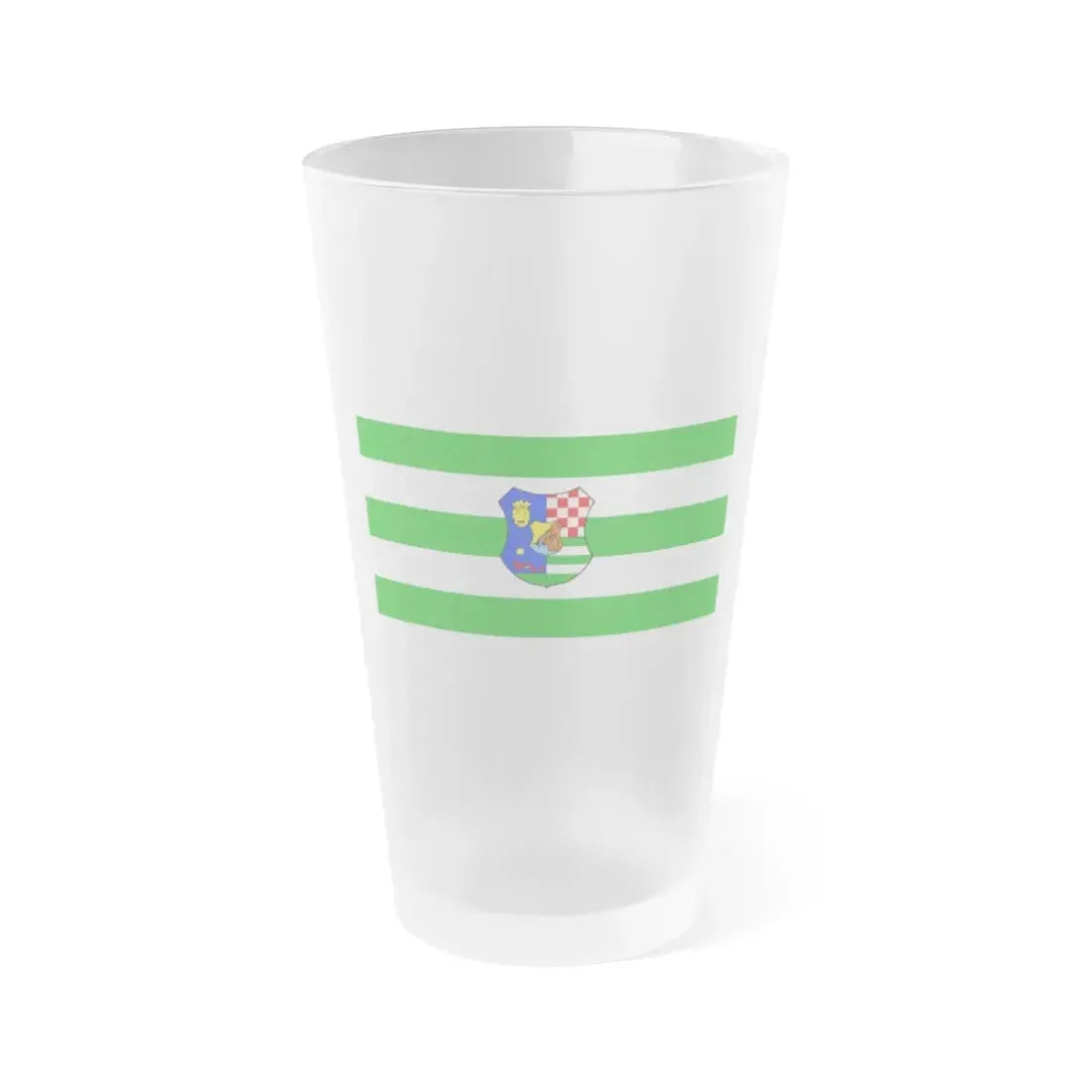 Flag of Zagreb County Croatia - Frosted Pint Glass 16oz 16oz Frosted - Go Mug Yourself