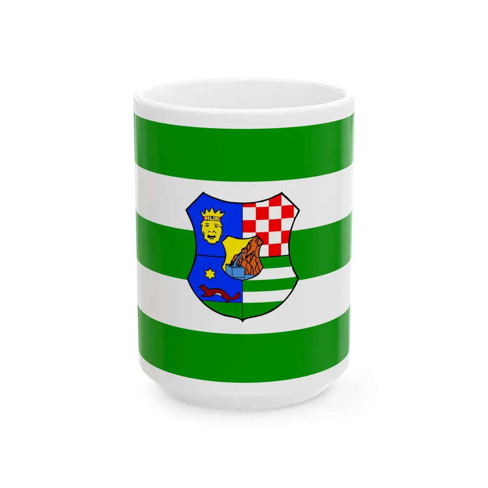 Flag of Zagreb County (Croatia) White Coffee Mug 15oz - Go Mug Yourself