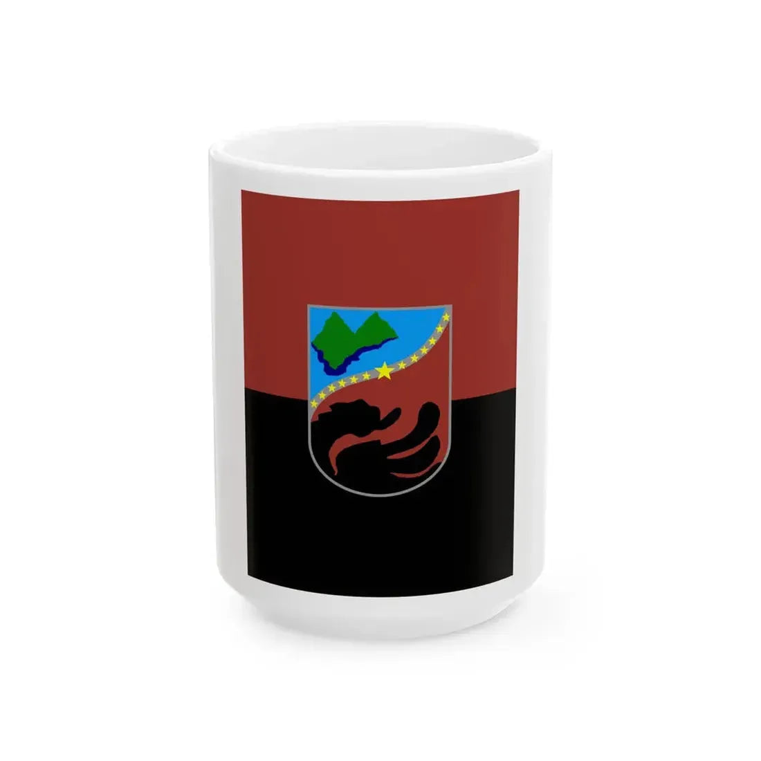 Flag of Zajas Municipality North Macedonia (North Macedonia) White Coffee Mug 15oz - Go Mug Yourself