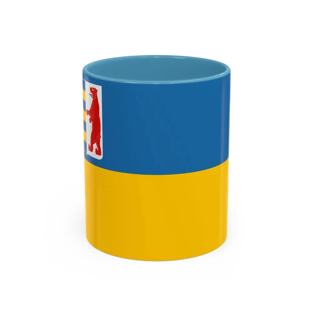 Flag of Zakarpattia Oblast Ukraine - Accent Coffee Mug 11oz Light Blue - Go Mug Yourself