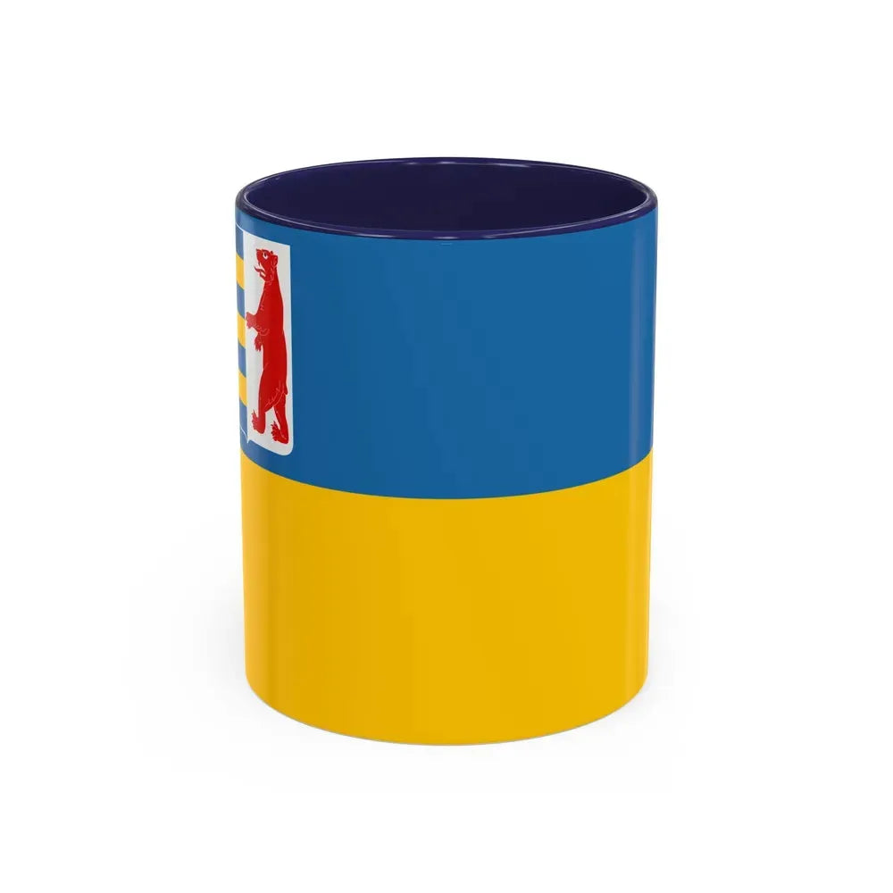 Flag of Zakarpattia Oblast Ukraine - Accent Coffee Mug 11oz Navy - Go Mug Yourself