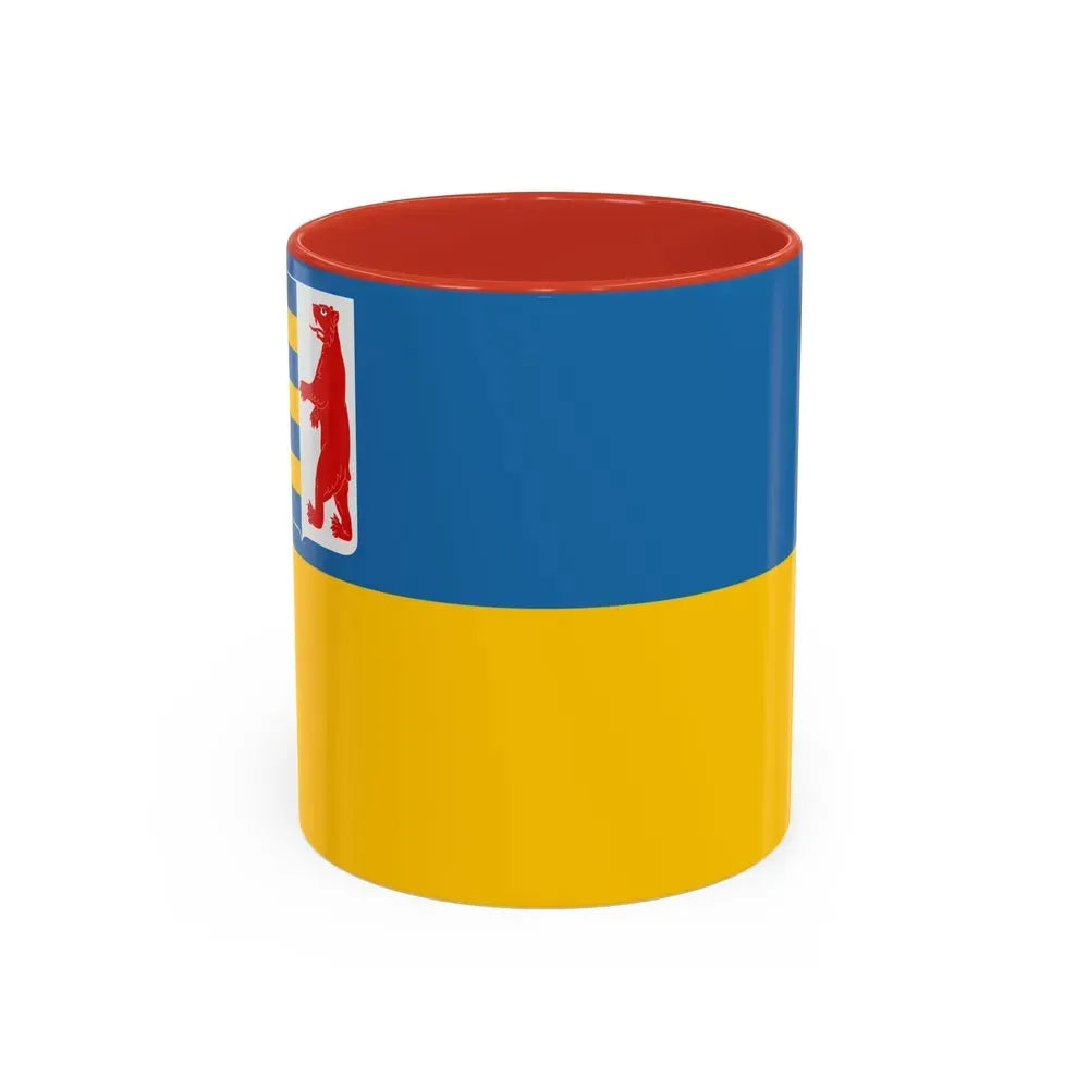 Flag of Zakarpattia Oblast Ukraine - Accent Coffee Mug 11oz Red - Go Mug Yourself