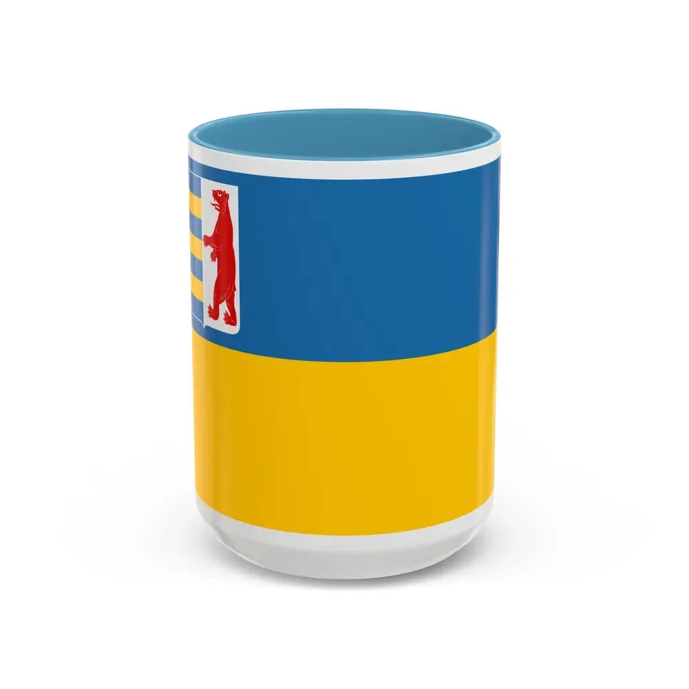 Flag of Zakarpattia Oblast Ukraine - Accent Coffee Mug 15oz Light Blue - Go Mug Yourself