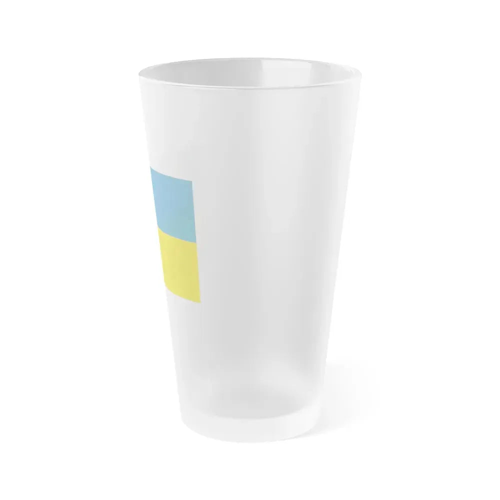 Flag of Zakarpattia Oblast Ukraine - Frosted Pint Glass 16oz - Go Mug Yourself