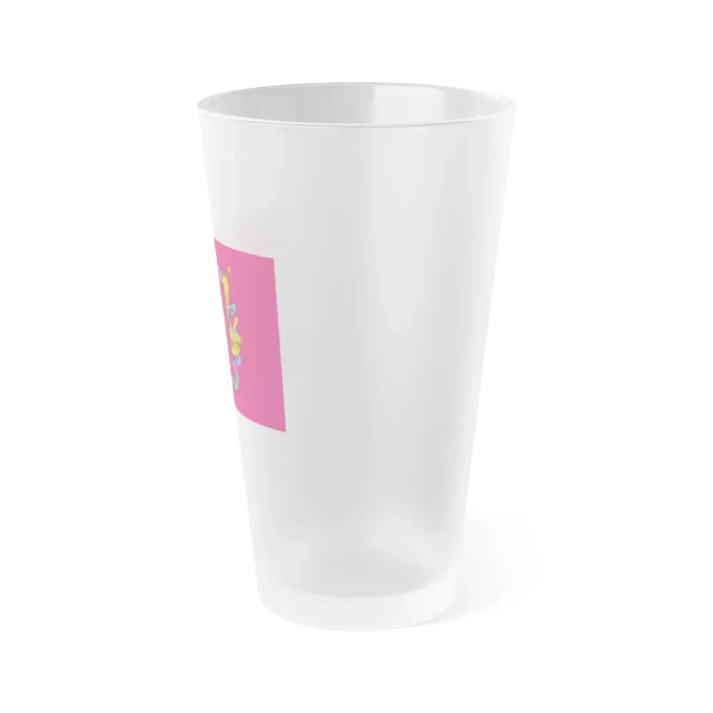 Flag of Zaporizhzhia Oblast Ukraine - Frosted Pint Glass 16oz - Go Mug Yourself