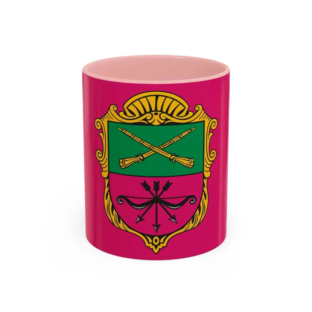 Flag of Zaporizhzhia Ukraine - Accent Coffee Mug 11oz Pink - Go Mug Yourself