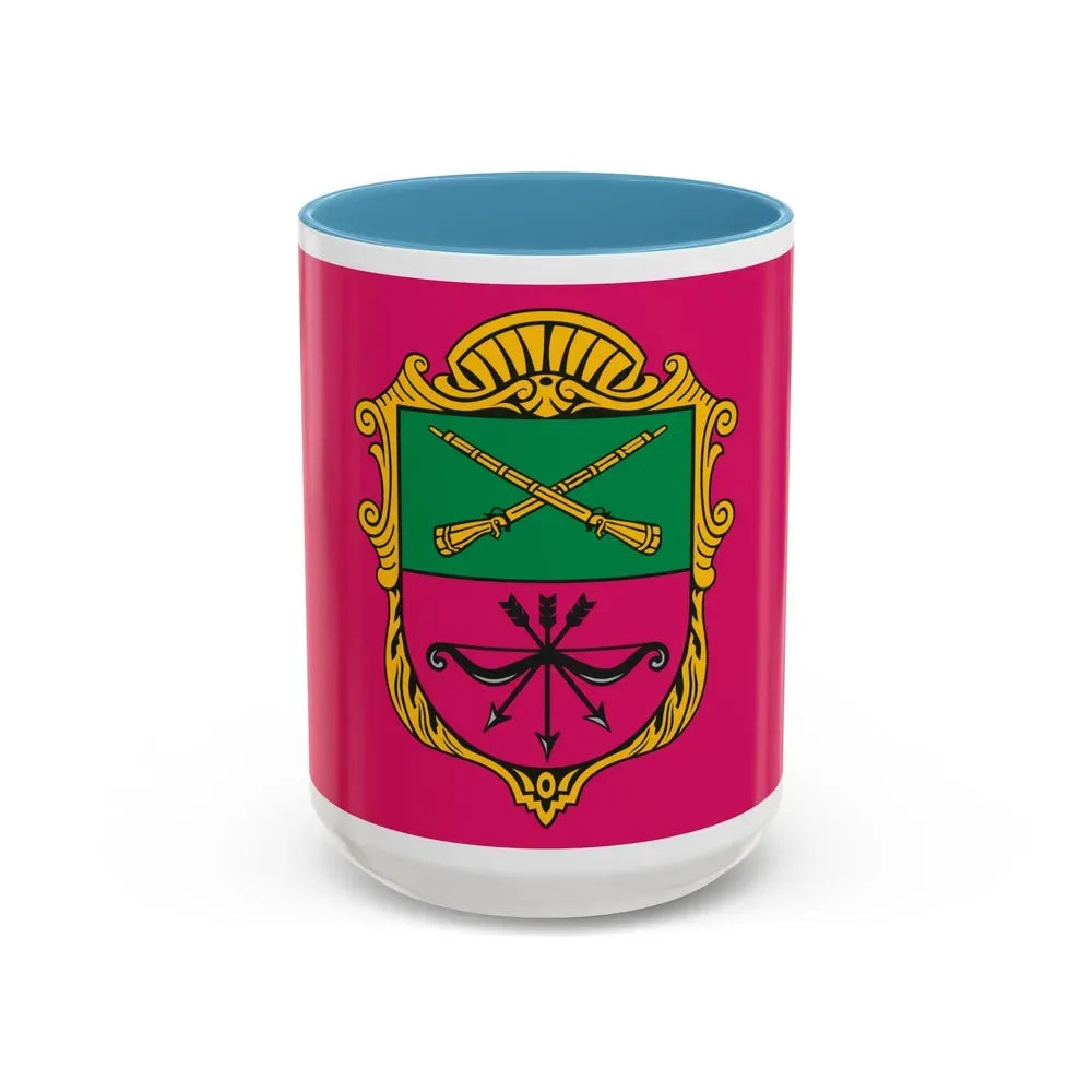 Flag of Zaporizhzhia Ukraine - Accent Coffee Mug 15oz Light Blue - Go Mug Yourself