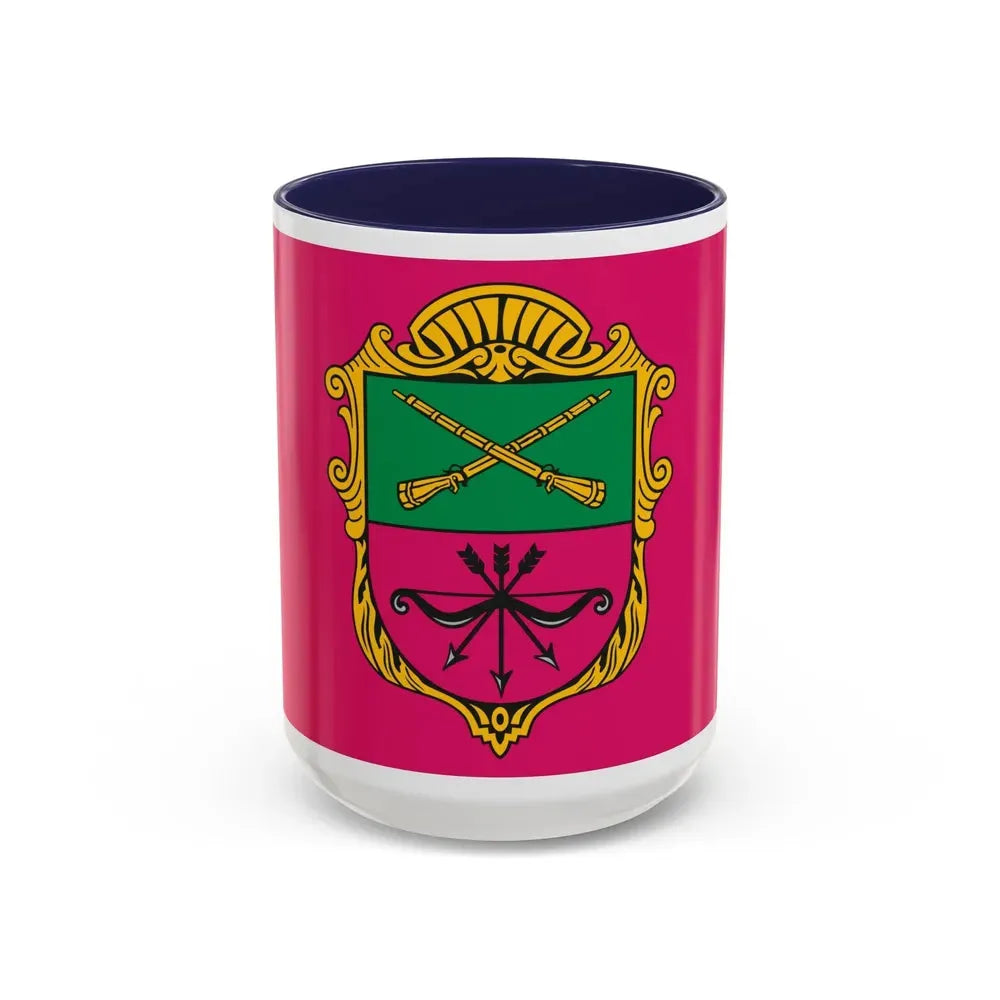 Flag of Zaporizhzhia Ukraine - Accent Coffee Mug 15oz Navy - Go Mug Yourself