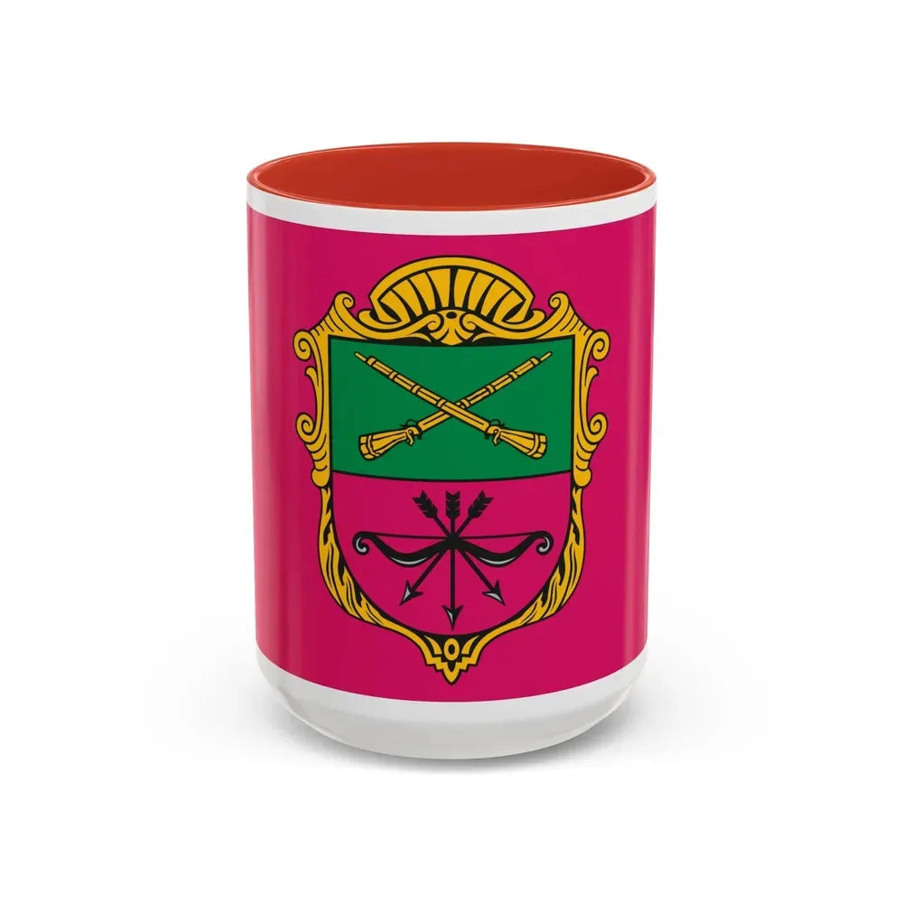 Flag of Zaporizhzhia Ukraine - Accent Coffee Mug 15oz Red - Go Mug Yourself