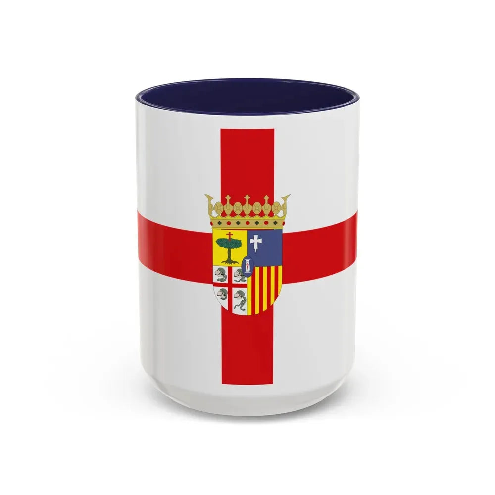 Flag of Zaragoza Spain - Accent Coffee Mug 15oz Navy - Go Mug Yourself