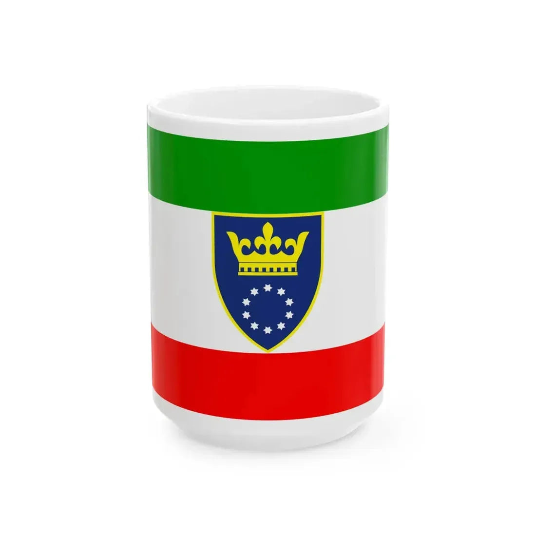 Flag of Zenica-Doboj (Bosnia and Herzegovina) White Coffee Mug 15oz - Go Mug Yourself