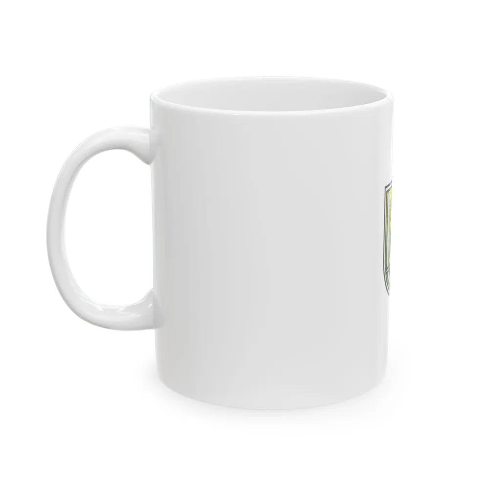 Flag of Zenica white background (Bosnia and Herzegovina) White Coffee Mug - Go Mug Yourself