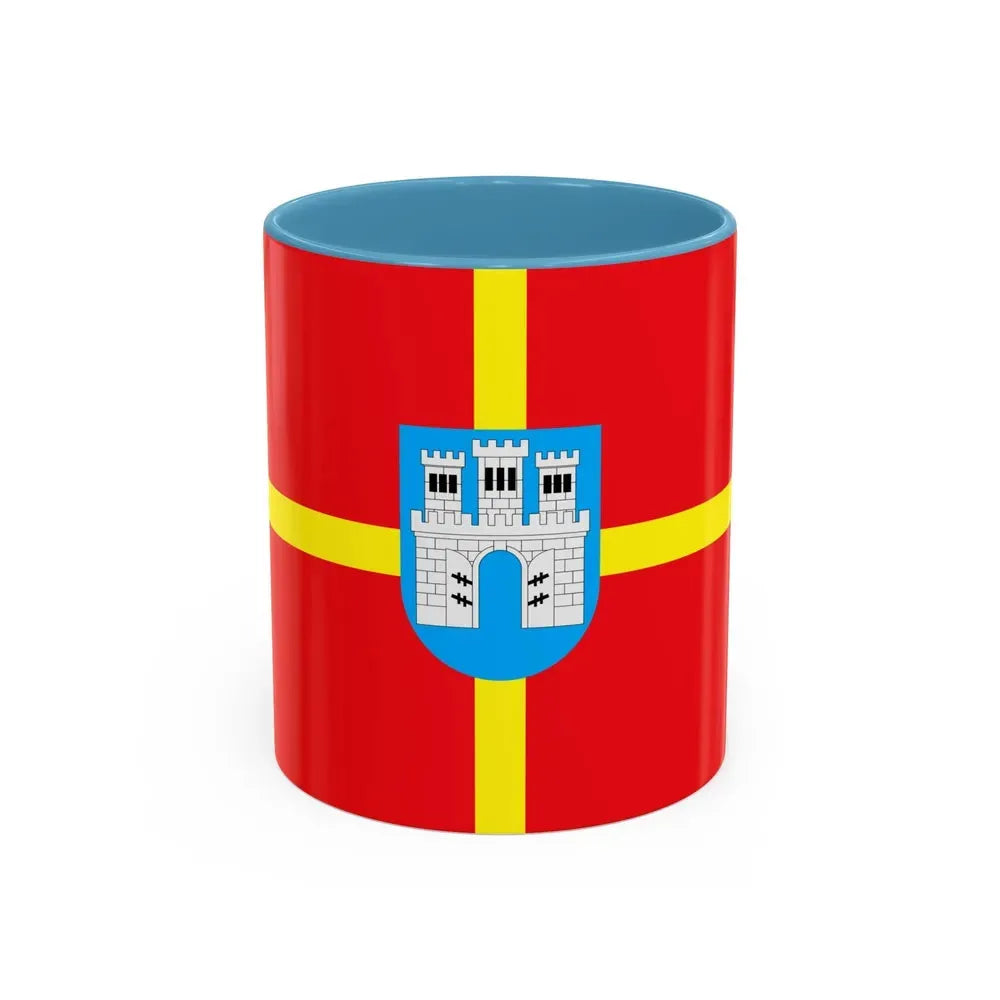 Flag of Zhytomyr Oblast Ukraine - Accent Coffee Mug 11oz Light Blue - Go Mug Yourself