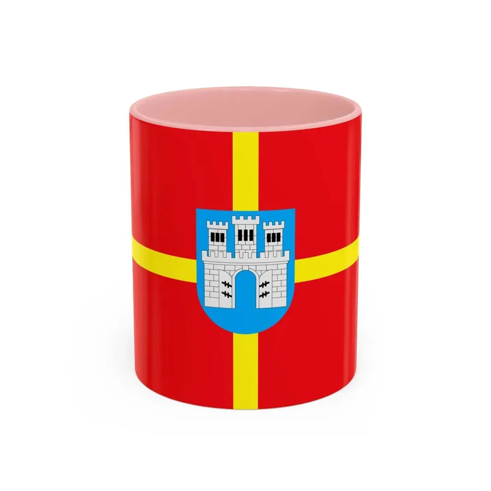 Flag of Zhytomyr Oblast Ukraine - Accent Coffee Mug 11oz Pink - Go Mug Yourself