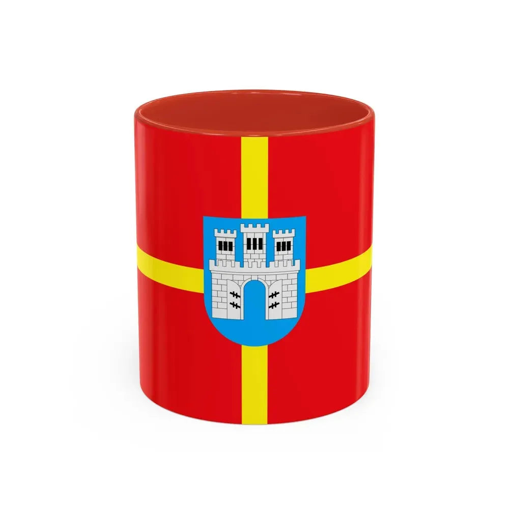 Flag of Zhytomyr Oblast Ukraine - Accent Coffee Mug 11oz Red - Go Mug Yourself