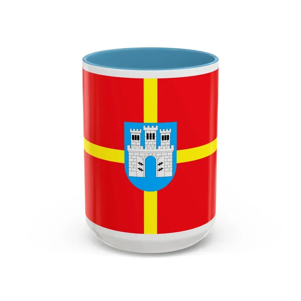 Flag of Zhytomyr Oblast Ukraine - Accent Coffee Mug 15oz Light Blue - Go Mug Yourself
