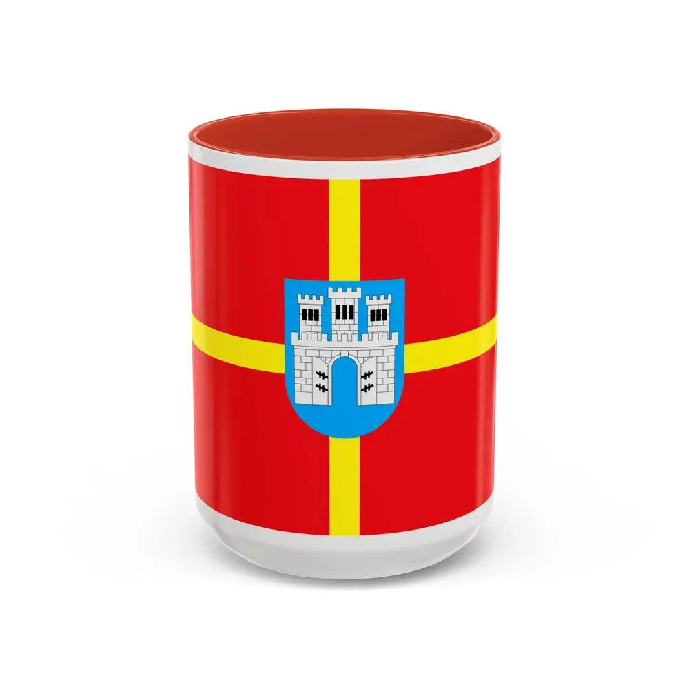 Flag of Zhytomyr Oblast Ukraine - Accent Coffee Mug 15oz Red - Go Mug Yourself