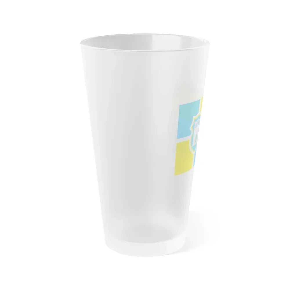 Flag of Zhytomyr Ukraine - Frosted Pint Glass 16oz - Go Mug Yourself