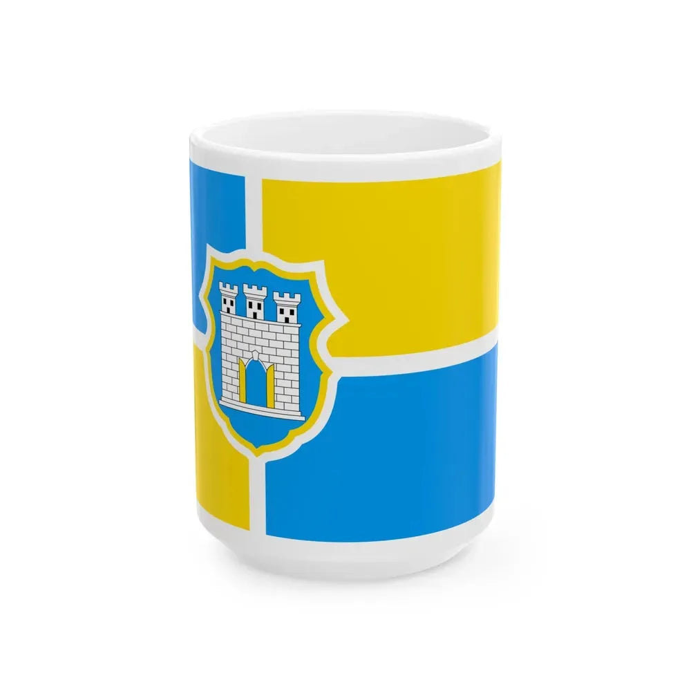 Flag of Zhytomyr Ukraine - White Coffee Mug 15oz - Go Mug Yourself