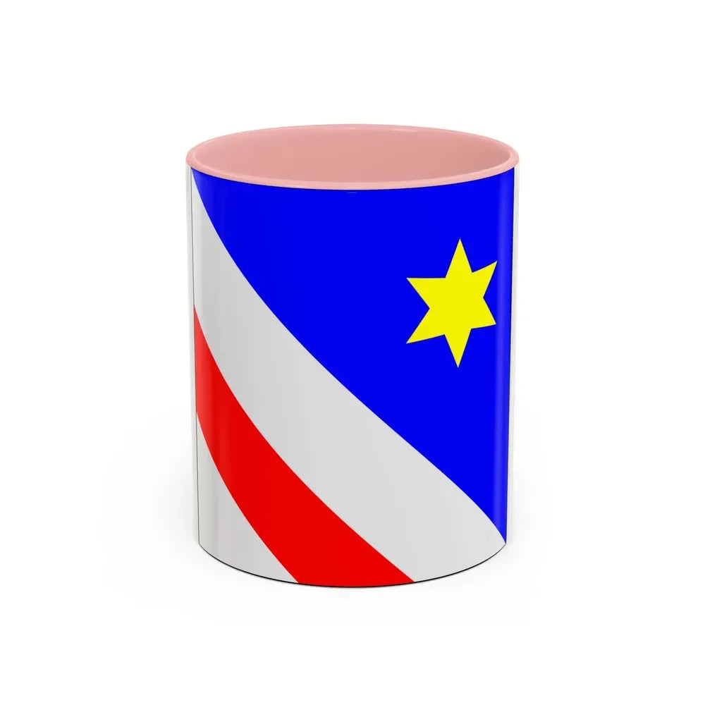 Flag of Zollikon Switzerland - Accent Coffee Mug 11oz Pink - Go Mug Yourself
