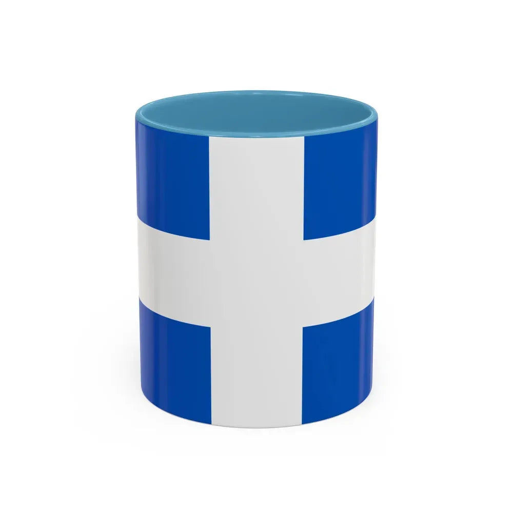Flag of Zwolle the capital of the province of Overijssel Netherlands - Accent Coffee Mug 11oz Light Blue - Go Mug Yourself